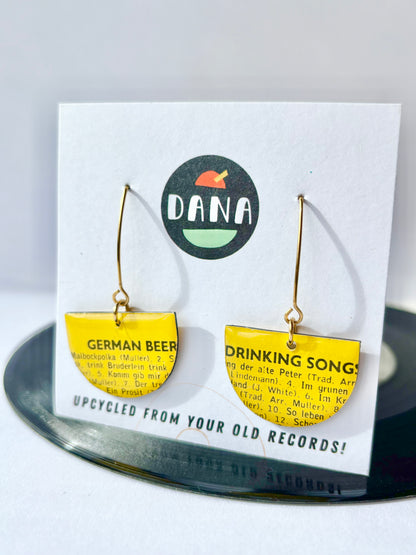 GERMAN BEER DRINKING SONGS | fun quirky yellow earrings