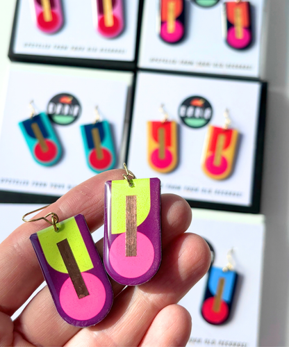 BESS | mid century modern inspired colourful geo earrings | pick your favourite