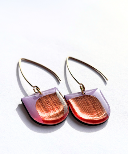 DEE minimal contemporary earrings with lush metallic detail / unique colourful Irish jewellery design / pick your favourite