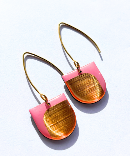 DEE minimal contemporary earrings with lush metallic detail / unique colourful Irish jewellery design / pick your favourite