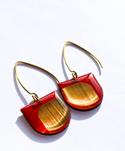 DEE minimal contemporary earrings with lush metallic detail / unique colourful Irish jewellery design / pick your favourite