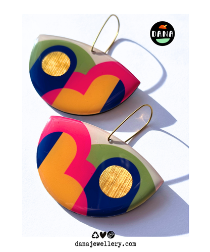 LOLA confetti / colourful statement art earrings / Irish design / funky earrings