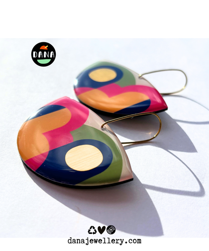 LOLA confetti / colourful statement art earrings / Irish design / funky earrings