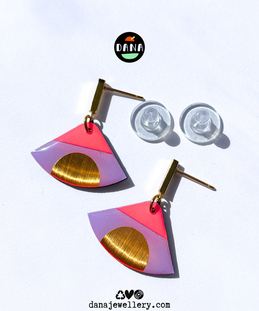 ISLA in lilac, neon pink, and gold