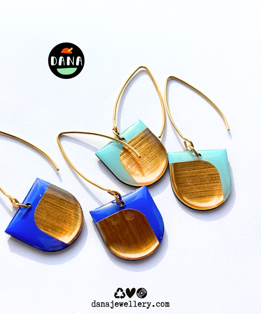 DEE in light blue or royal blue and gold / unique upcycled Irish design
