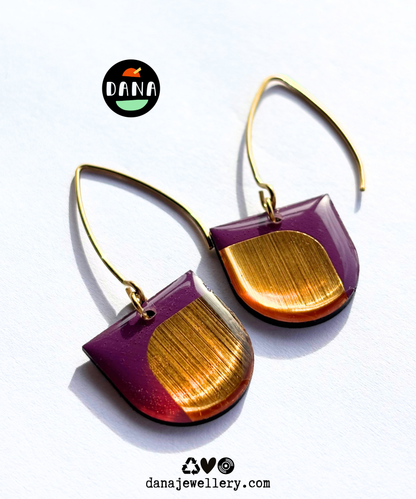 DEE in lilac & copper or deep purple & gold / unique upcycled Irish jewellery