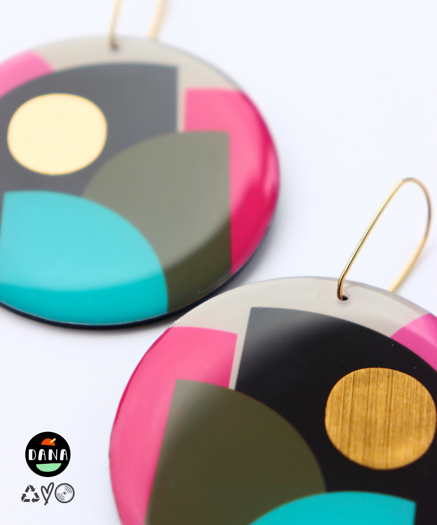 CLEO no.1 / graphic hard edge disc earrings / unique Irish jewellery